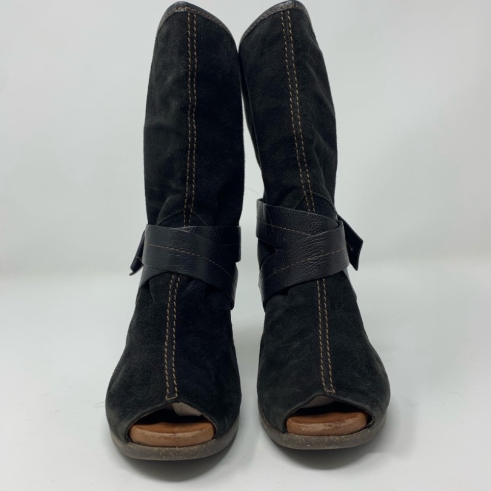 Naya Artemis Suede Peeptoe Booties